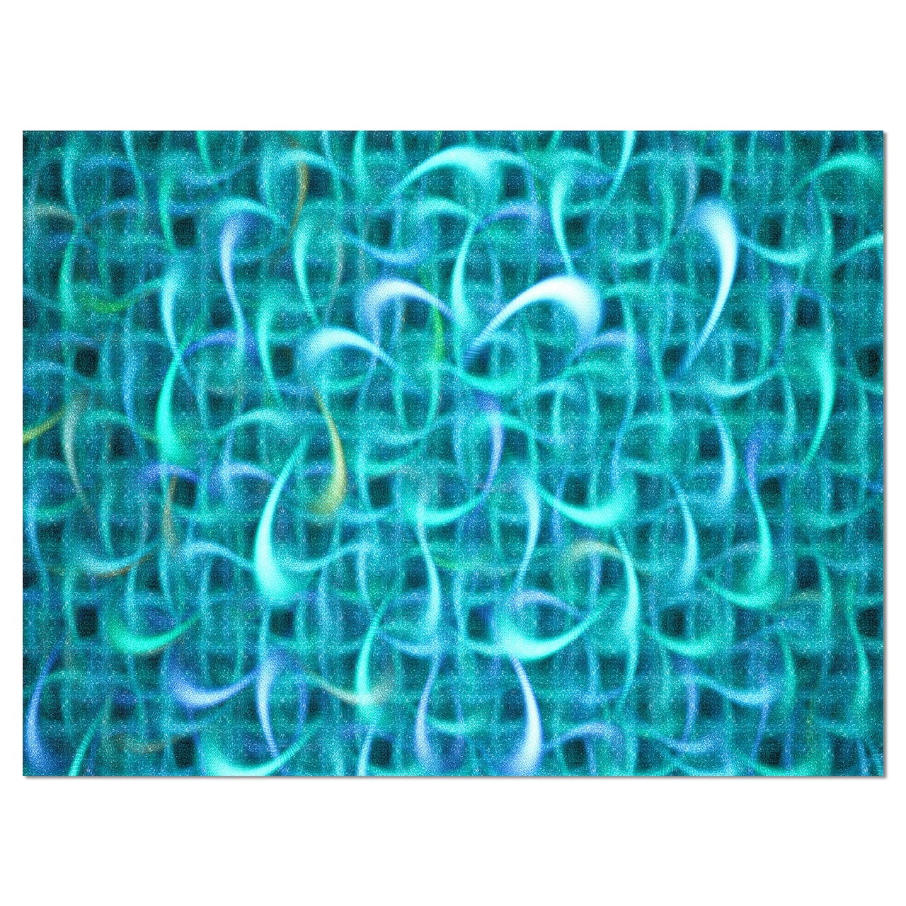 Designart - Turquoise Watercolor Fractal Pattern - Abstract Art on Canvas